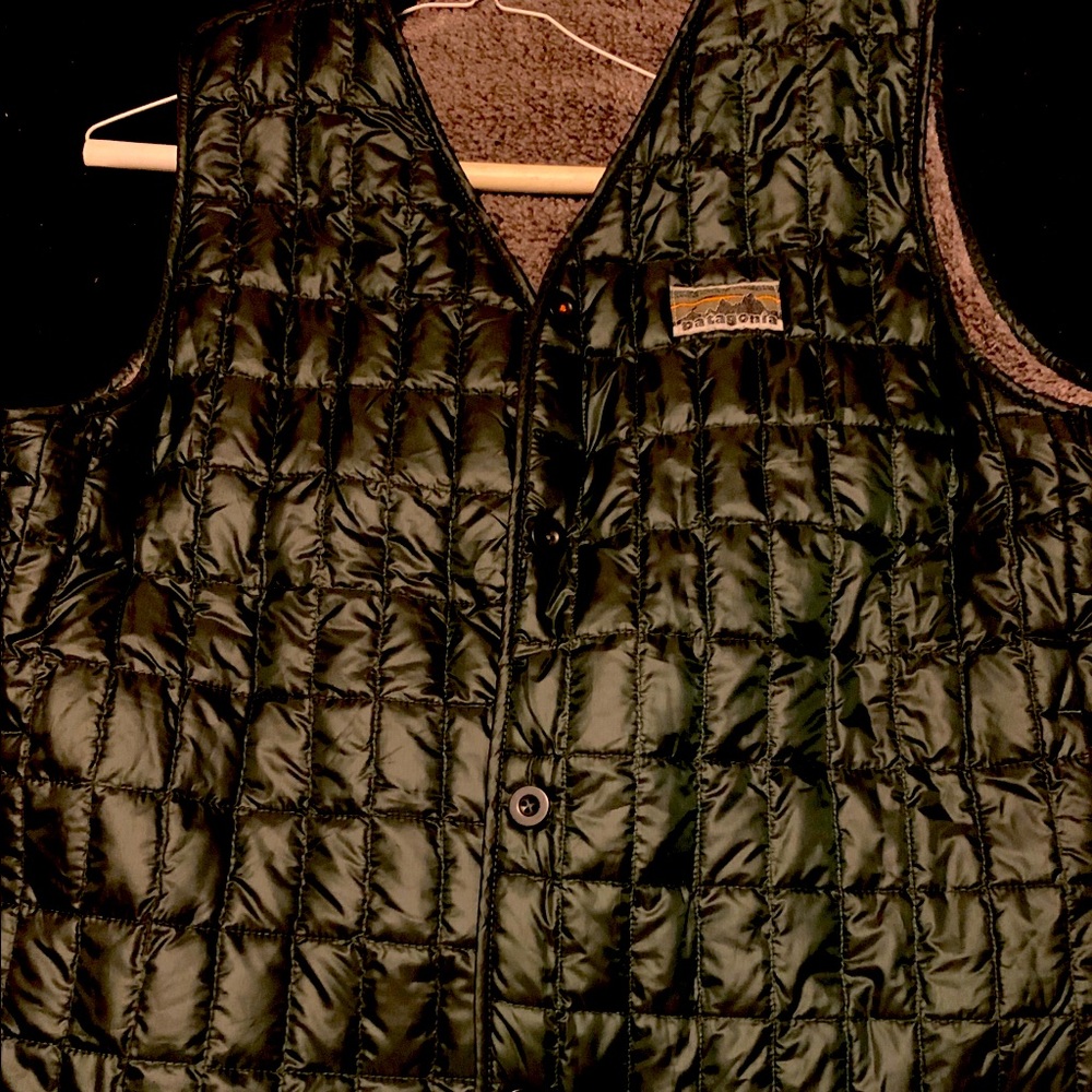 Patagonia recycled reversible button down vest.